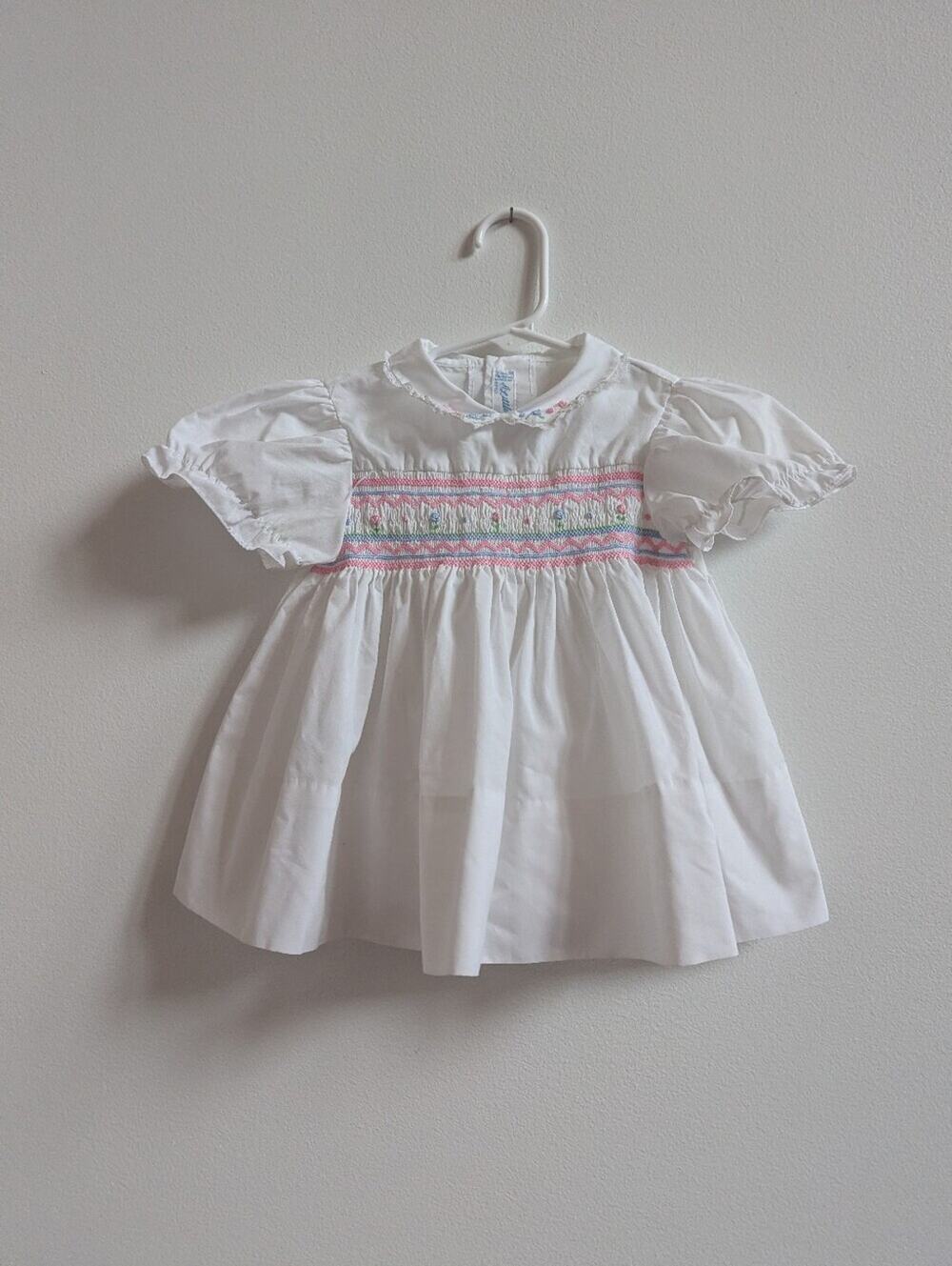 Vtg A Little Angel Dress 12m White Smocked Heirloom
